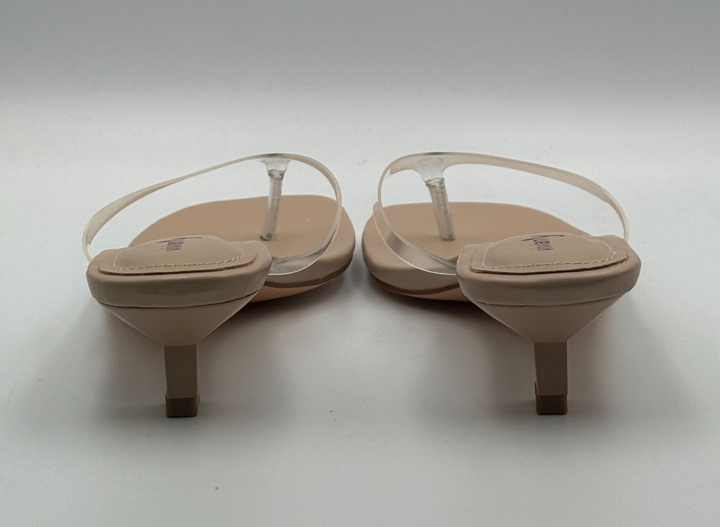 NWB Vivianly Flip Flops Kitten Heel Backless Sandals Women 8 Clear Stiletto Heel