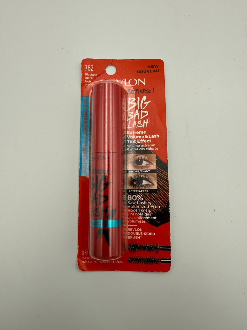 New Revlon So Fierce Big Bad Lash 762 Waterproof Blackest Black Mascara - 0.34Oz