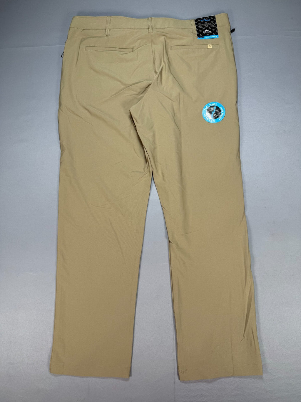 Birdie Bound Regular Fit Golf Pants Men's 38x30 Beige Performance Straight Leg
