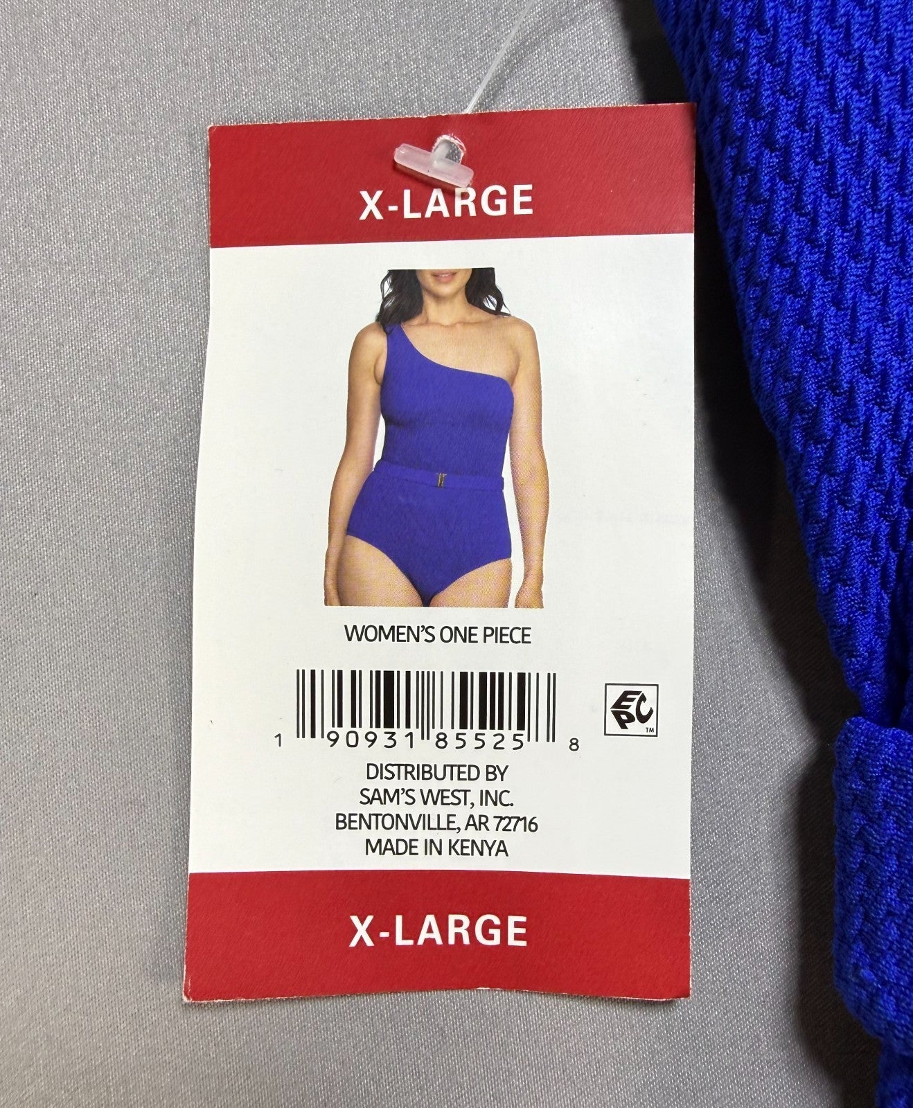 NWT Loft Asymmetrical Textured One-Piece Swimsuit Women's XL Blue Summer Beach