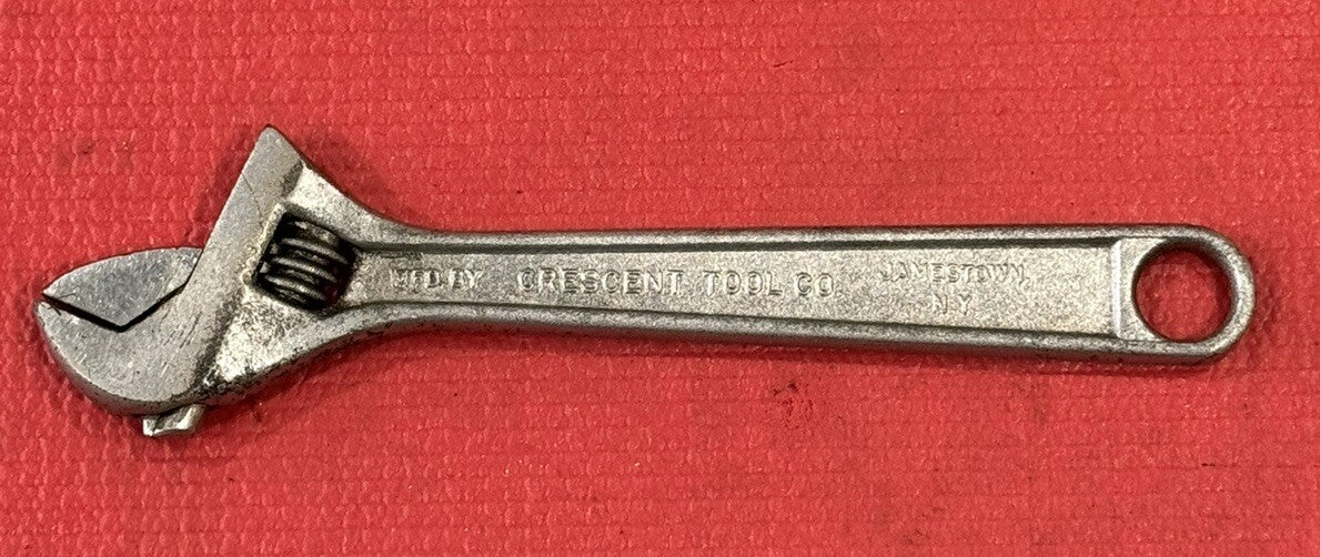 Vintage Crescent 8” Adjustable Wrench Crestoloy Jamestown N.Y. Made in USA