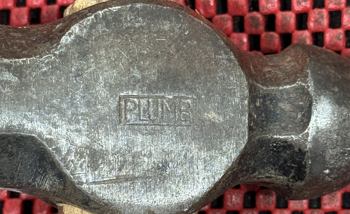 VINTAGE PLUMB Tools 32 OZ. BALL PEEN HAMMER W/wood Handle Made In USA Rare N1