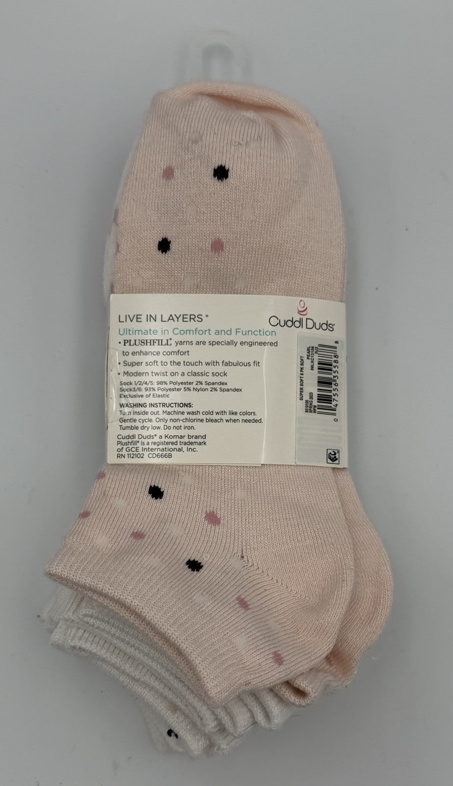 New Cuddl Duds Plushfill Super Soft Low Cut Socks Women's Size 4-10 - Pairs Of 6