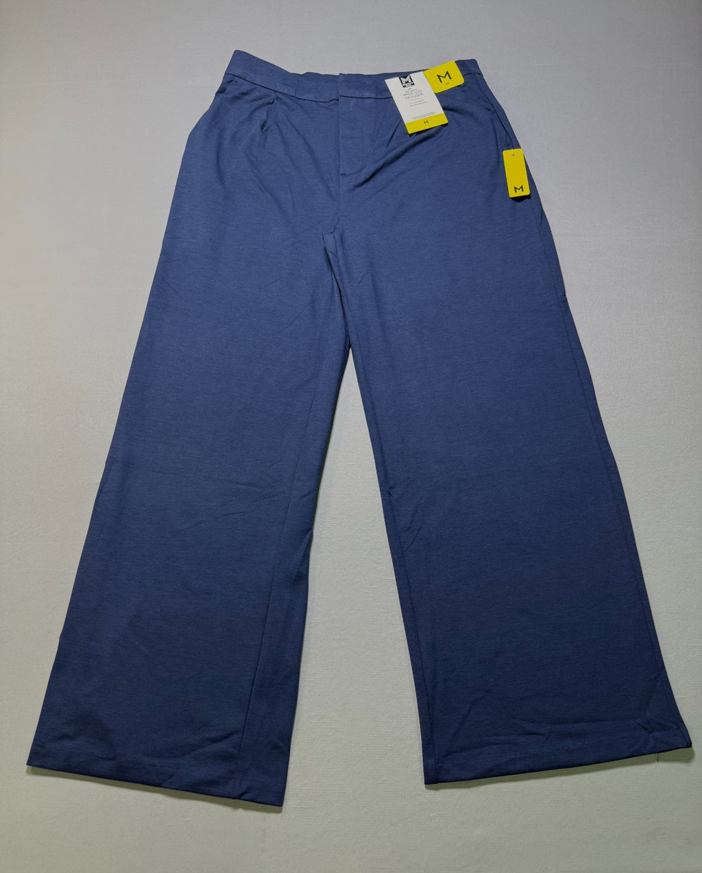 Member's Mark Soft Knit High Waisted Wide Leg Trouser Women's Medium Blue Preppy