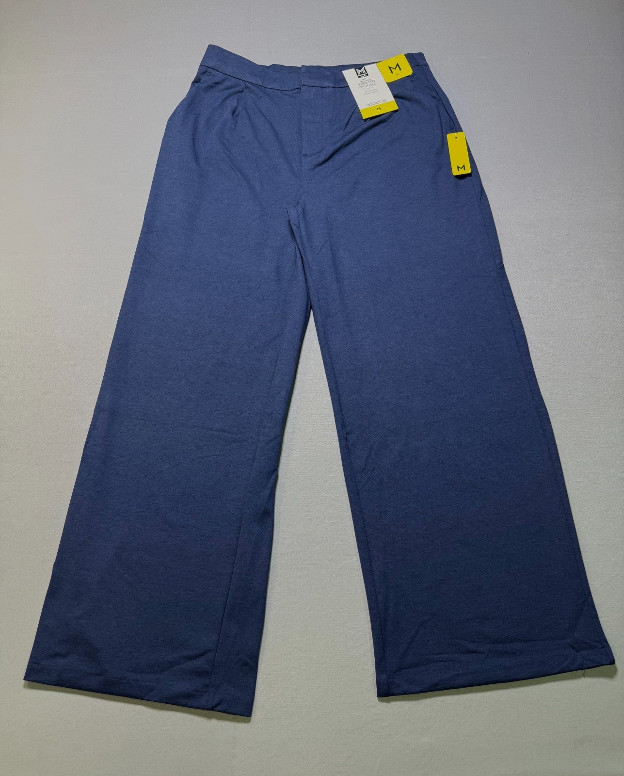 Member's Mark Soft Knit High Waisted Wide Leg Trouser Women's Medium Blue Preppy