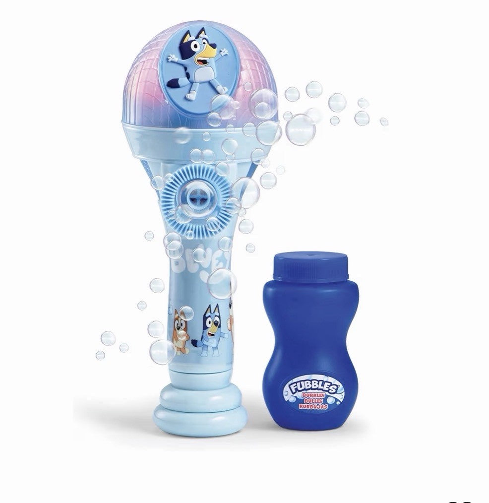 New Bluey Dance Mode Bubble Mic Singing Toy Blower Machine Blue - 4 FL Oz