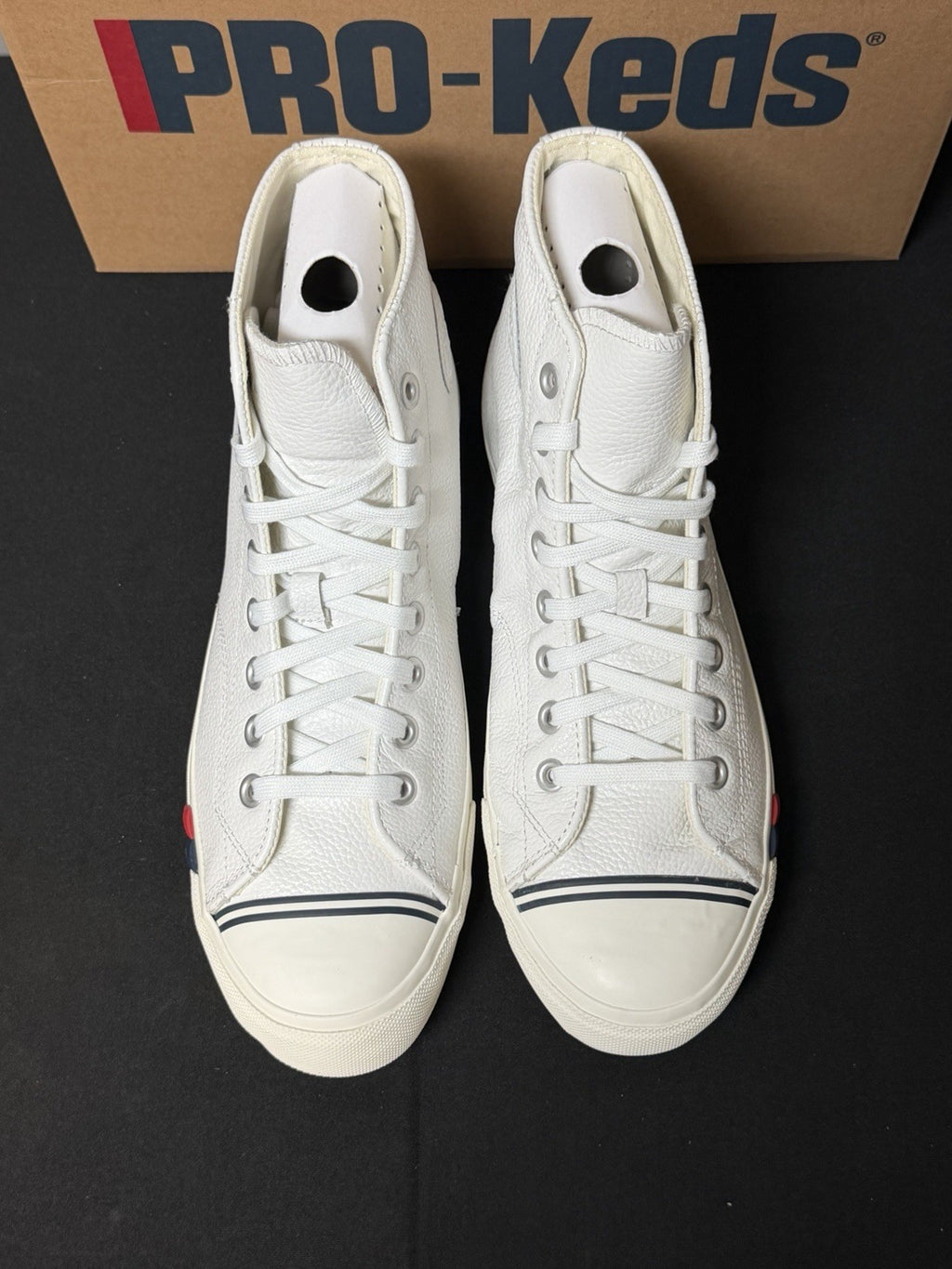 Pro-Keds Royal Men's size 9.5 Hi Lace Up White Leather Canvas Shoes Sneaker