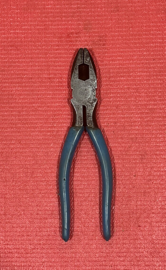 Vintage Fuller Tools 194-7 Lineman's Pliers with Blue Grips Made in Japan