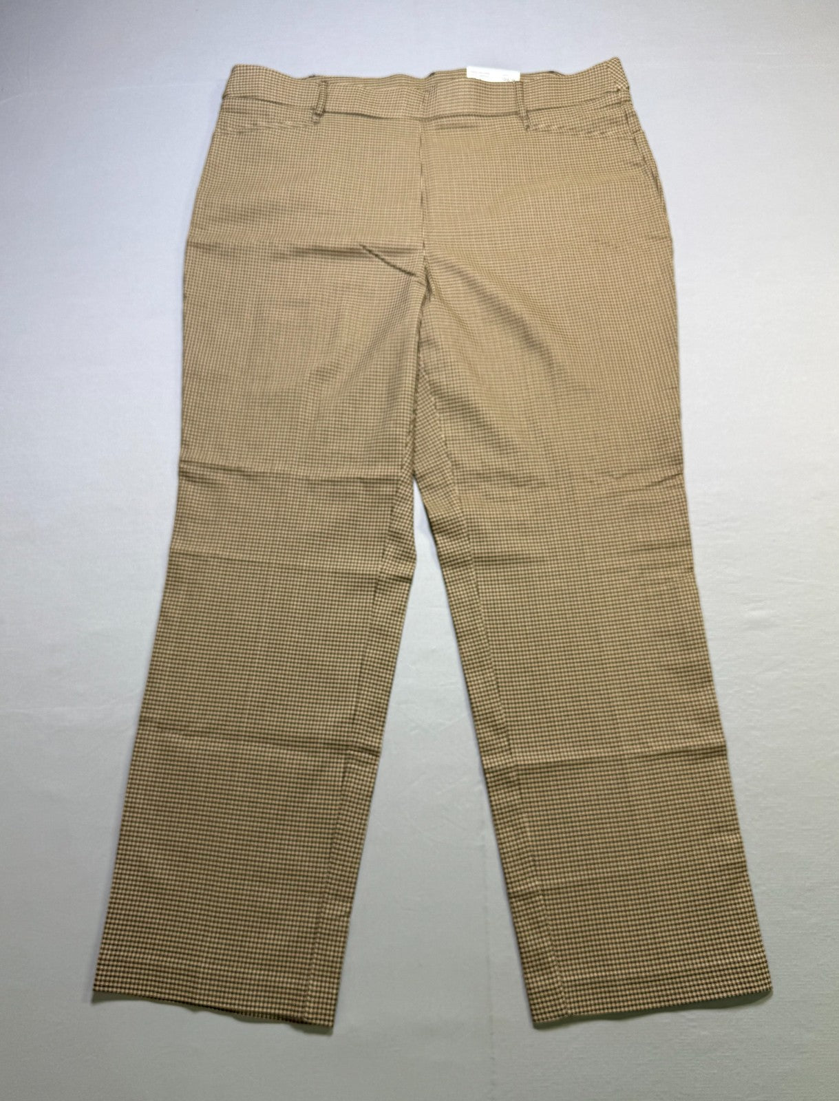 NWT Rafaella Houndstooth Pattern Stretch Pants Women's 18 Rich Khaki City Preppy