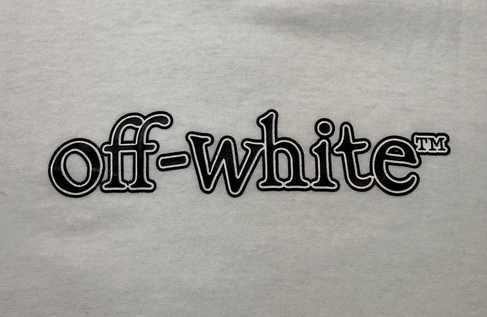 Off-White Logo T-Shirt Mens 2XL White Classic Pullover Short Sleeve Crew Neck
