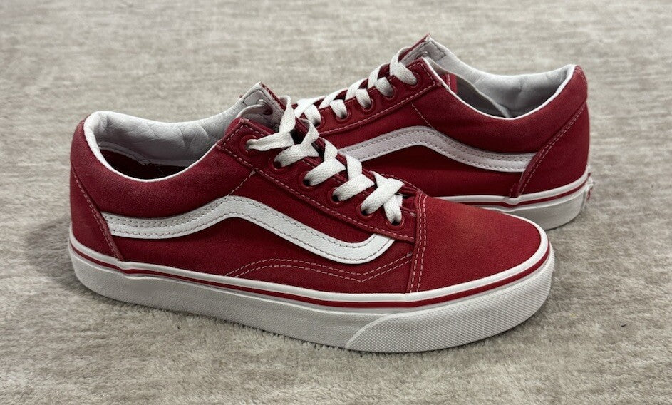 Vans Red & White Old Skool Canvas Men's size 5.5 & Women's size 7.0