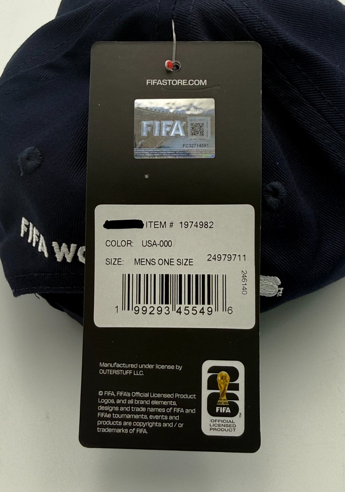 New FIFA World Cup 2026 USA Licensed Hat Men Blue Adjustable Embroidered Cap