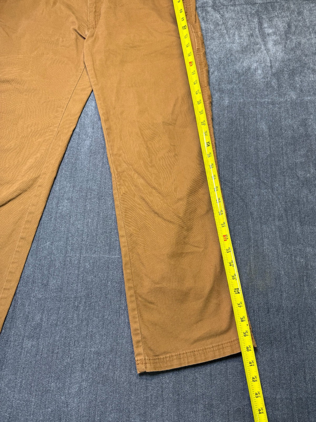 Coleman Work Pants Men's 34X32 Brown Straight Leg Cargo Pockets Pull-On Casual