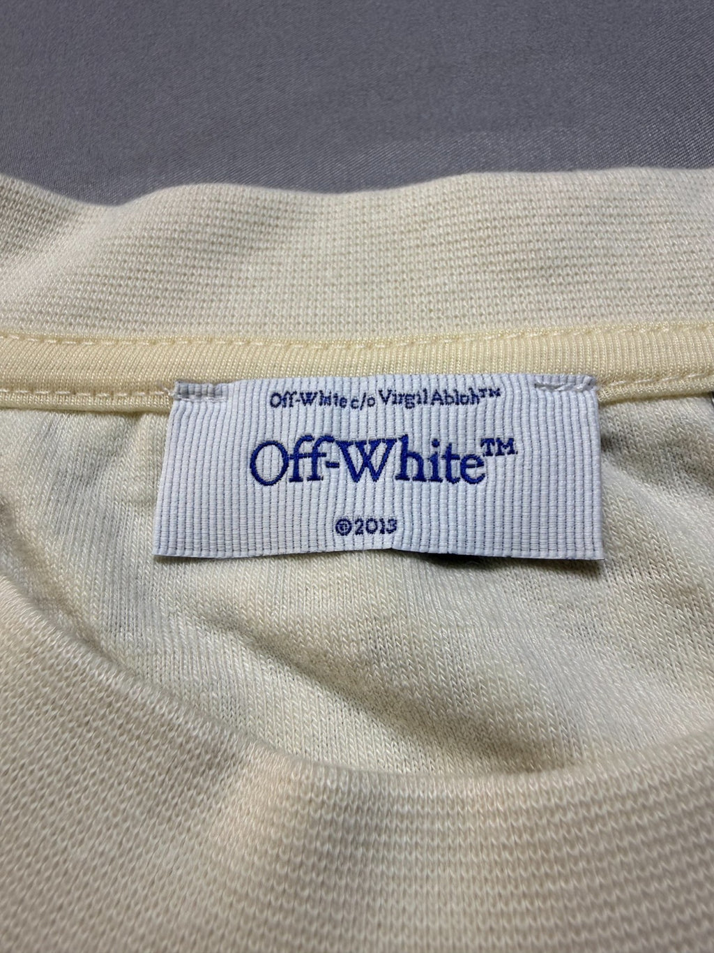 NWT Off-White Towel Terry All-Over Logo T-Shirt Men's Small Cream Textured Knit