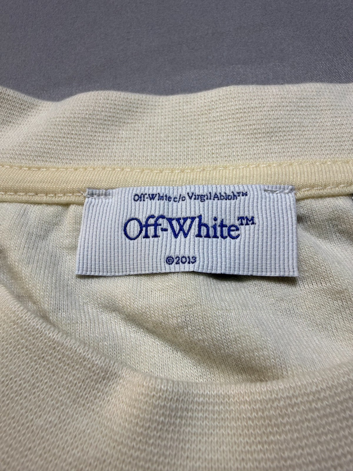 NWT Off-White Towel Terry All-Over Logo T-Shirt Men's Small Cream Textured Knit