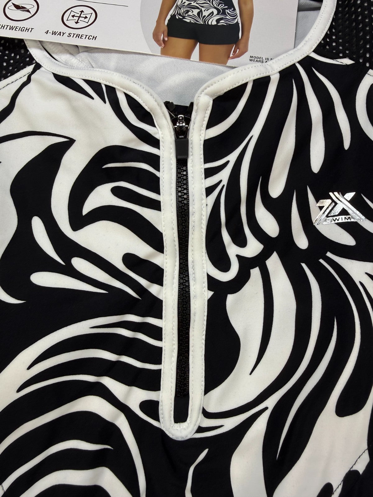 NWT ZeroXposur Tankini Swim Set Women’s Small Black White Summer Beachwear