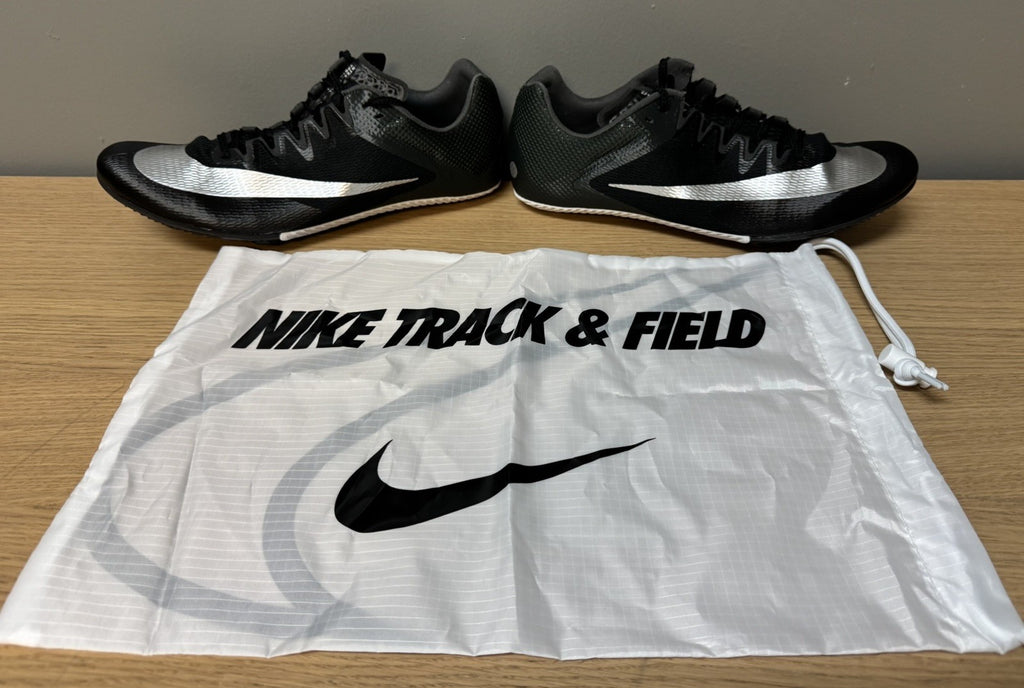 NEW Nike Zoom Rival Sprint Track Shoes MEN'S SIZE 12 Black Silver