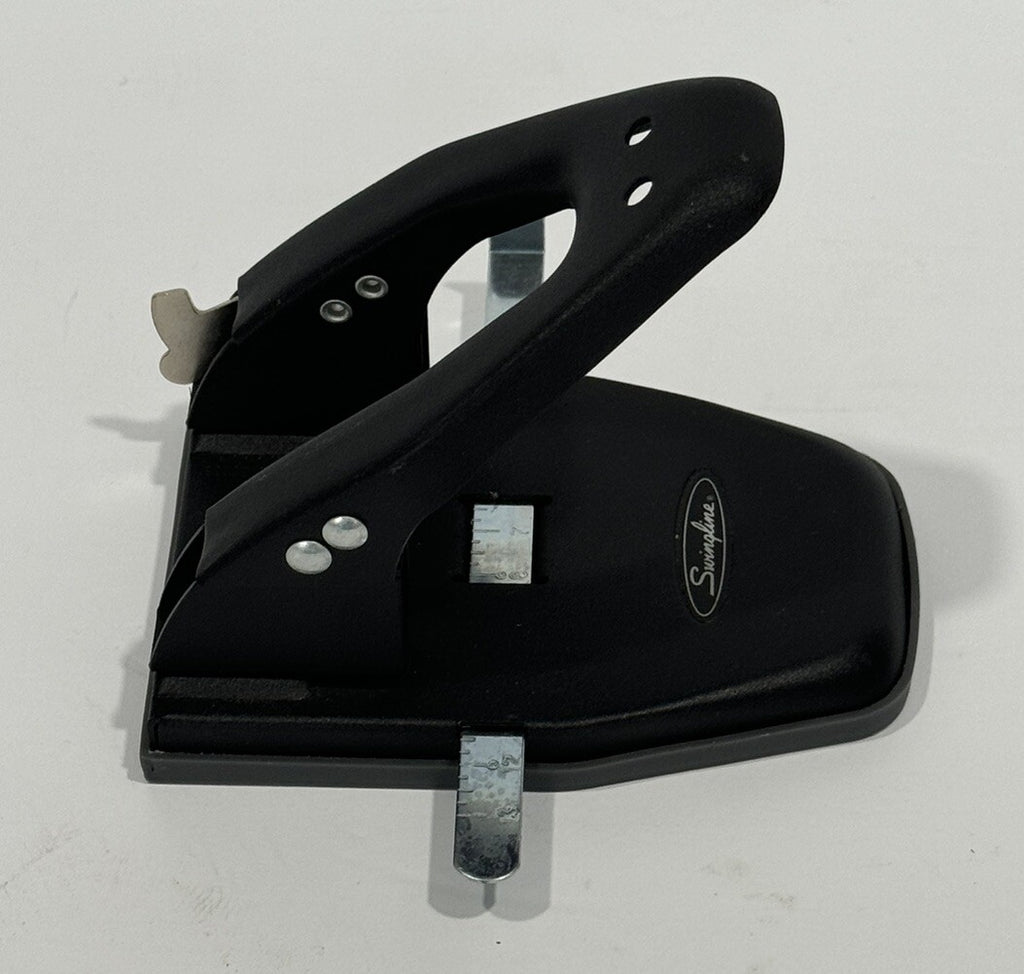 Swingline Acco Model 74045/50 BLACK Paper 2 Hole Metal Punch w/ Paper Guide