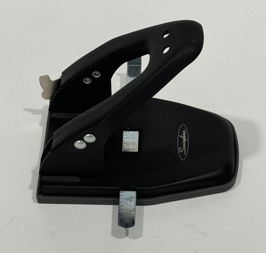 Swingline Acco Model 74045/50 BLACK Paper 2 Hole Metal Punch w/ Paper Guide