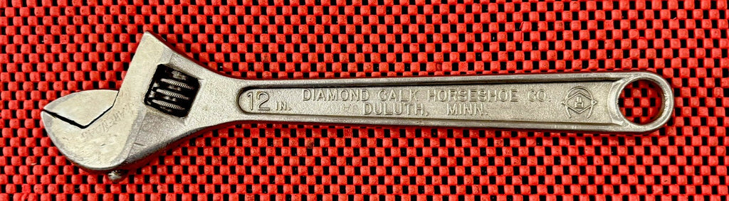 Vintage Diamalloy Diamond Calk Horseshoe CO DULUTH MN USA 12” Adjustable Wrench