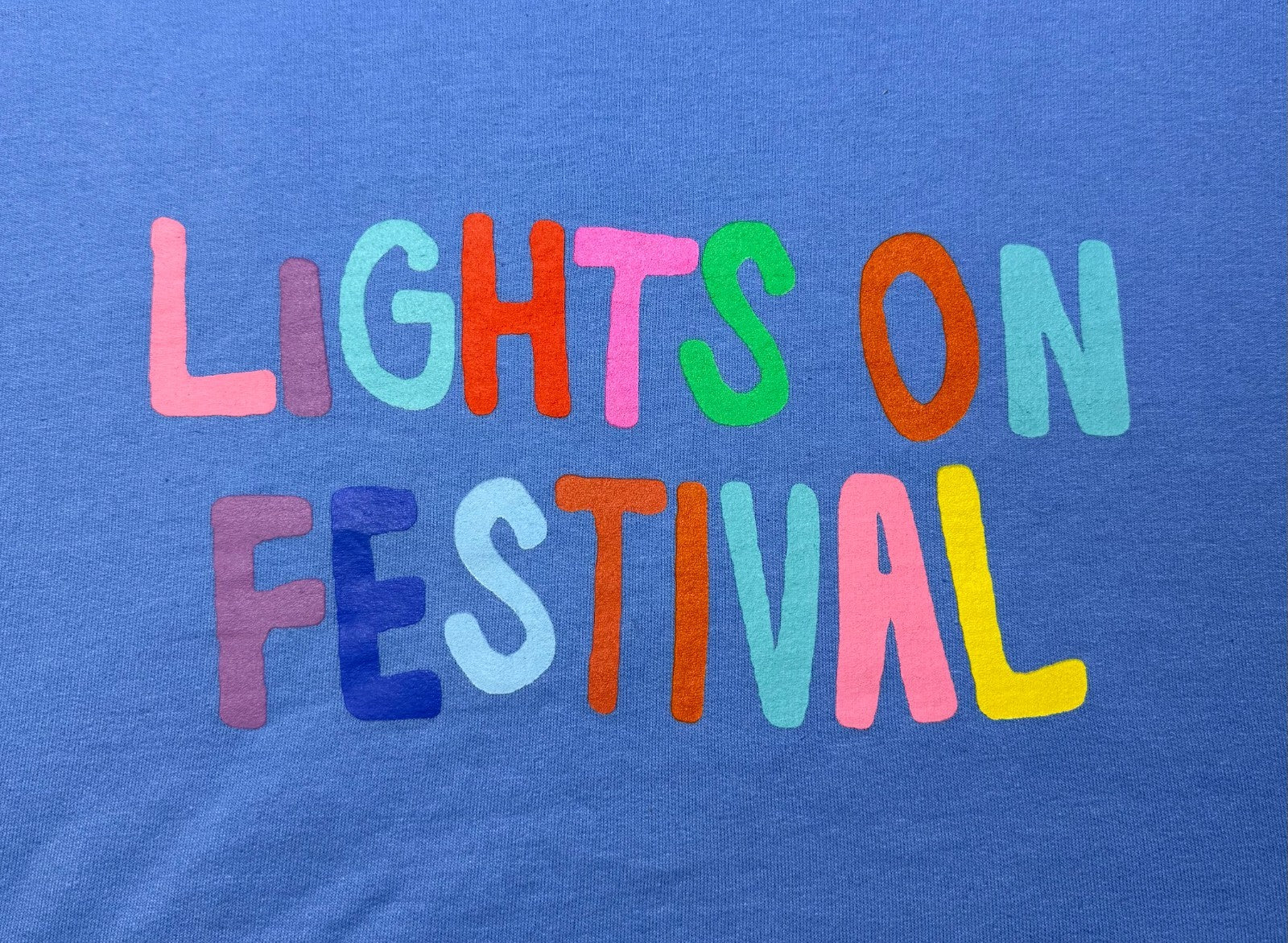 NWT Thread Shop Lights On Festival Sweatshirt Men's 2X Blue Crew Neck Pullover