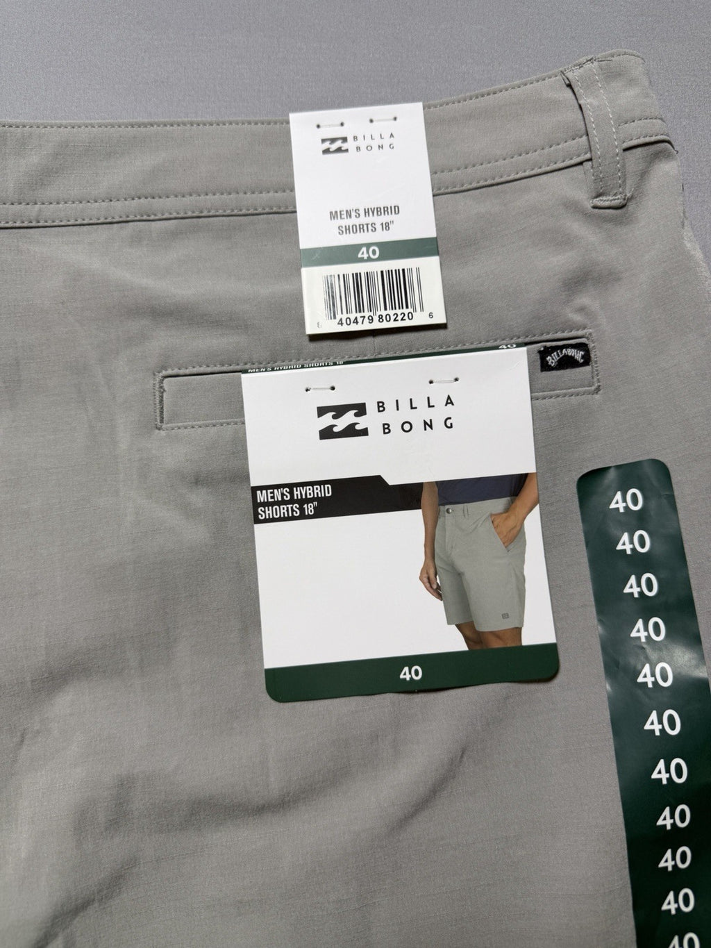 NWT Billabong Hybrid Golf Short Men's 40 Light Grey Stretch Performance 18" In