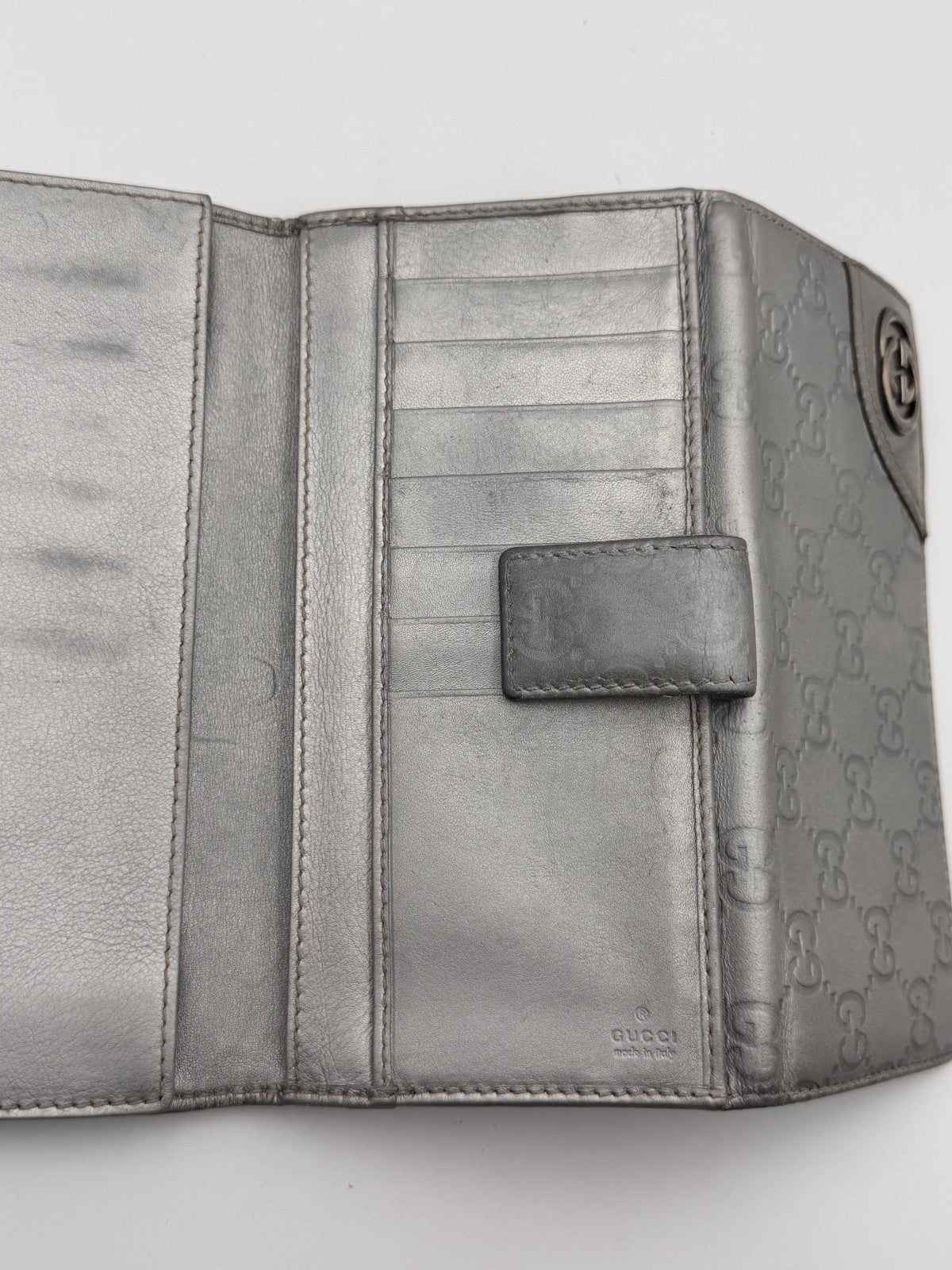 GUCCI Guccissima Leather Bifold Long Wallet Purse Women Taupe Fashion with Bag