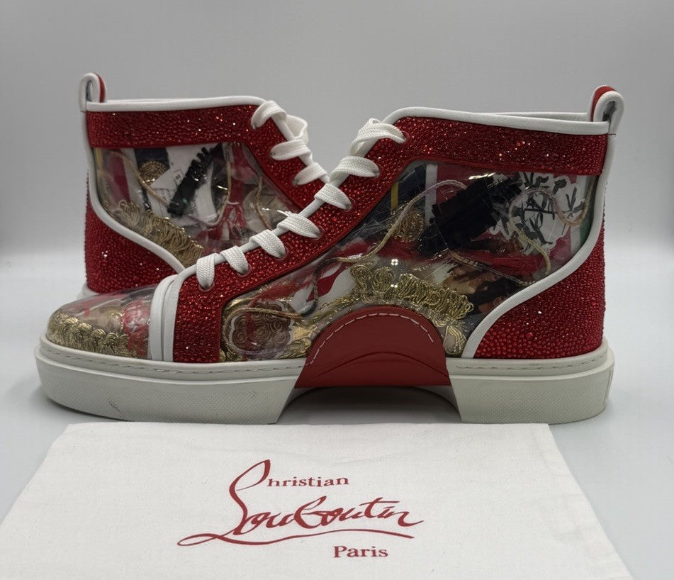 Authentic Christian Louboutin High-Top Trash Sneakers Mens Size 44.5 EU 11.5 US
