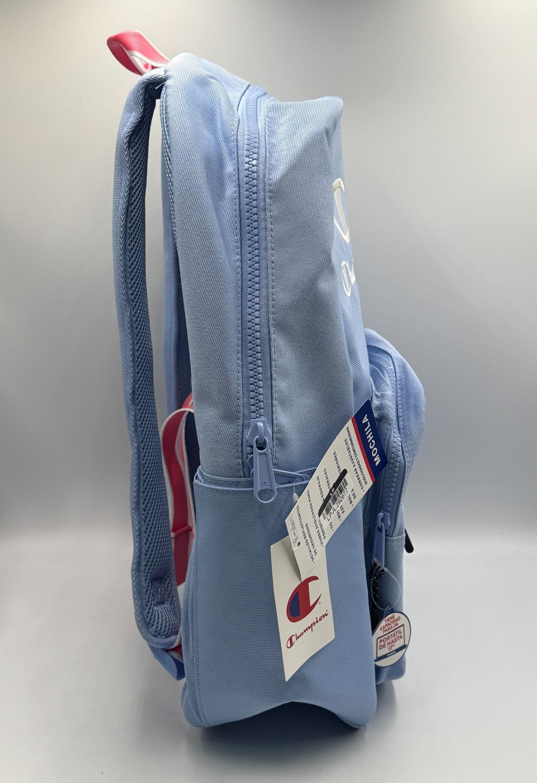 NWT Champion Estate Backpack Light Blue Coral Pink Fits 17" Laptop School Bag