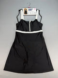 NWT Lands' End Zip Front Swim Dress Women's Small Black White Sleeveless Summer