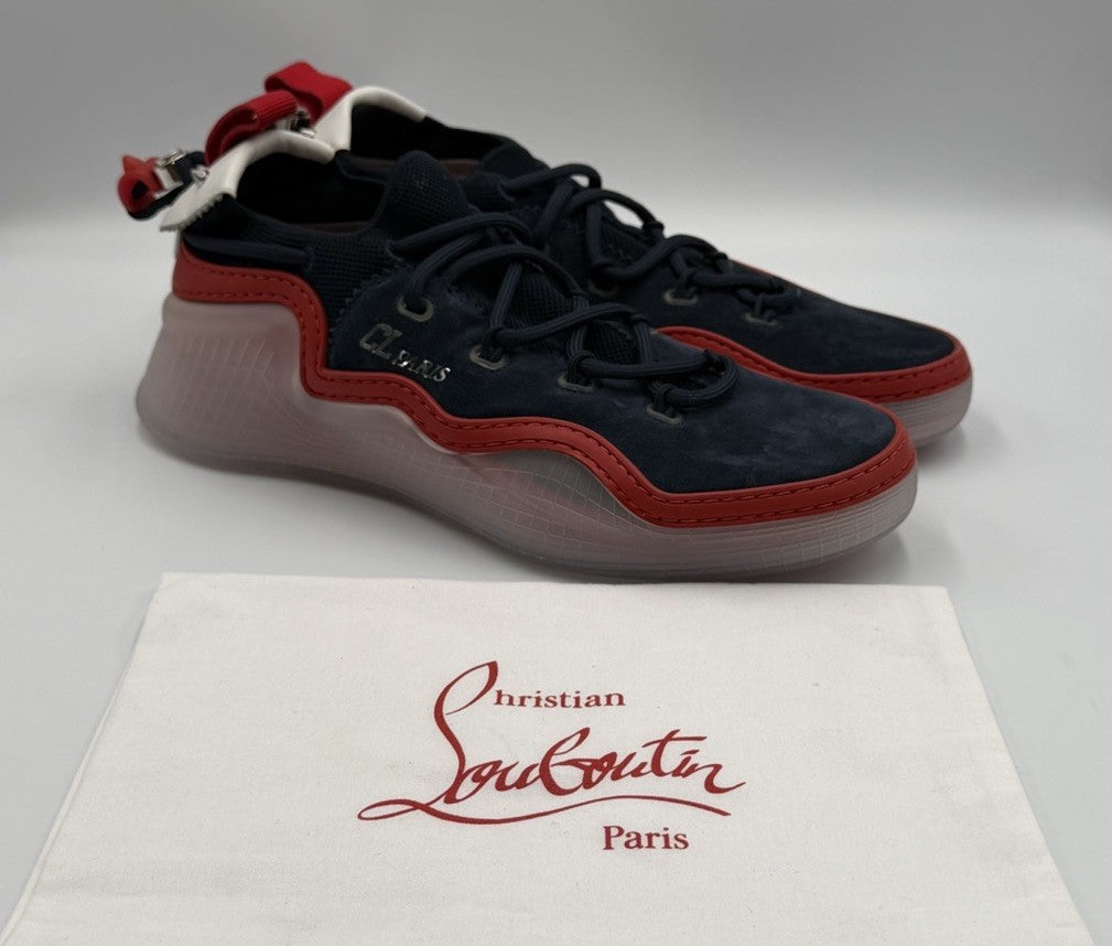 Christian Louboutin Arpoador Donna Suede Mesh Flat Sneakers Size 43 EU; 10 US