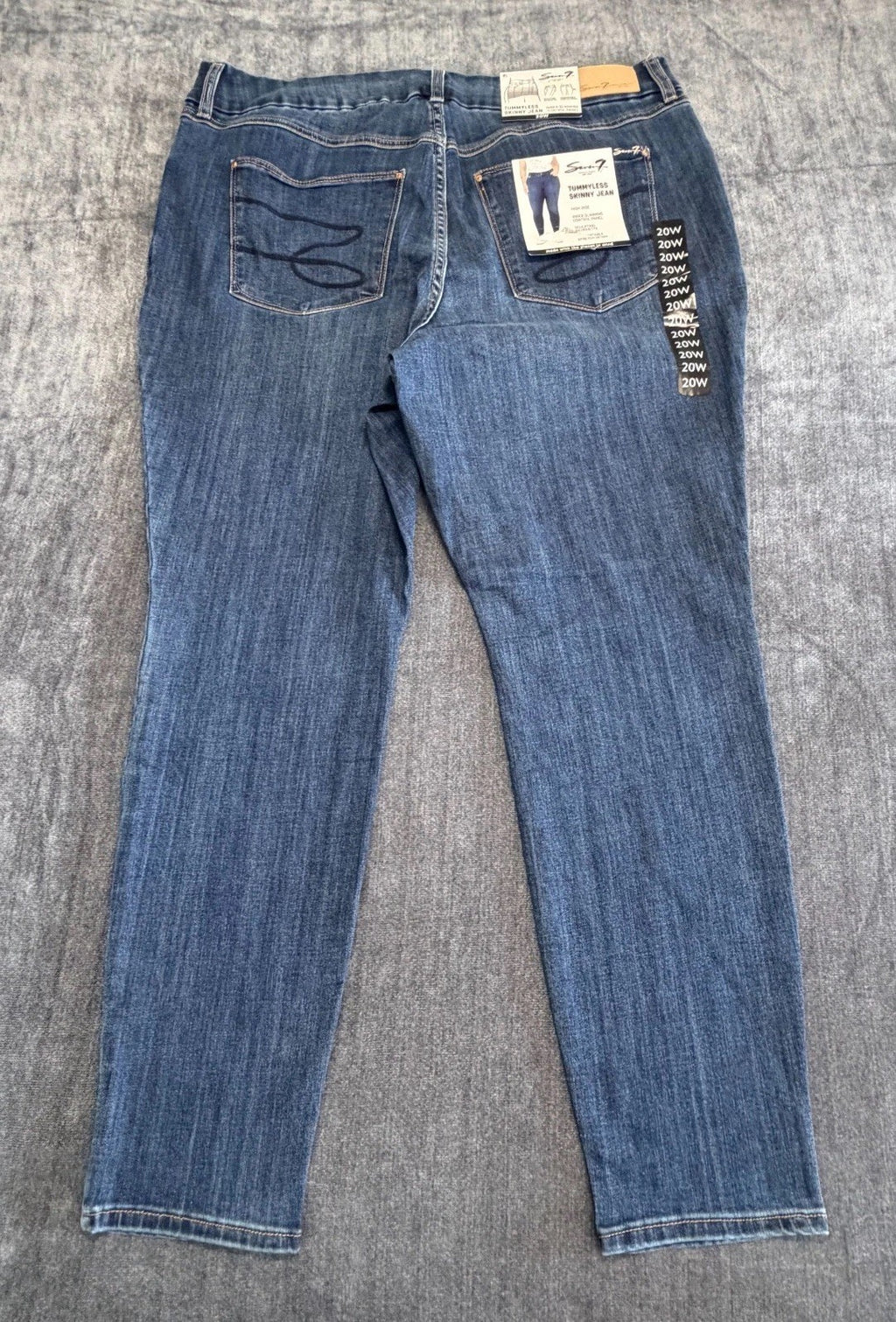 NWT Seven 7 Tummyless High Rise Skinny Jeans Women's 20W Blue Denim Medium Wash