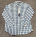 Izod NEW Comfort Bachelor Button Men’s Blue Plaid Button Shirt Size XXL