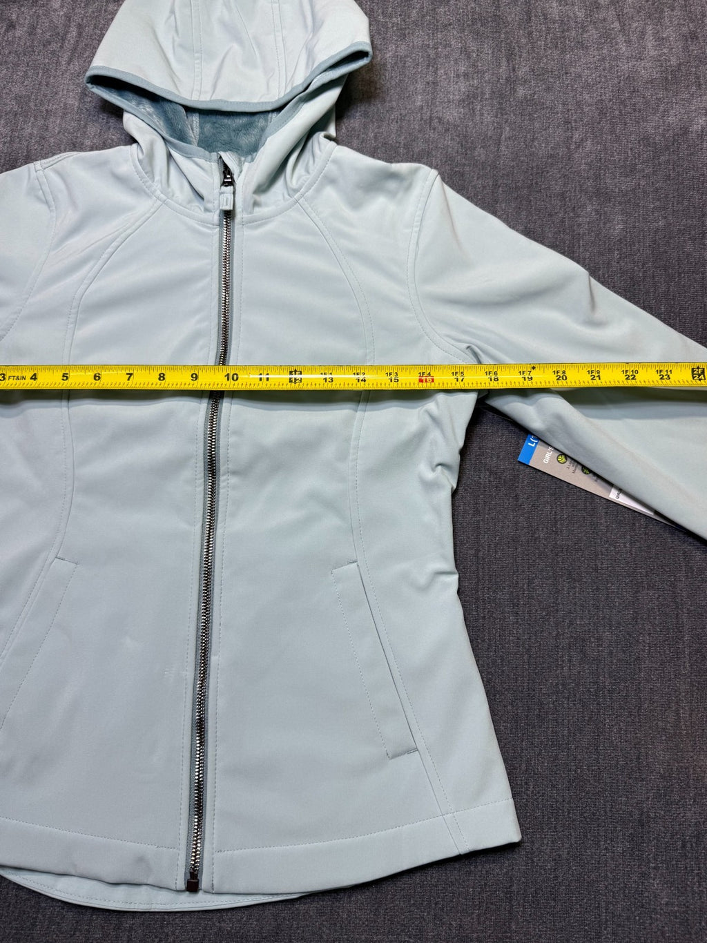 NWT Free Country Super Softshell Jacket Girls Large Misty Blue Full-Zip Gorpcore