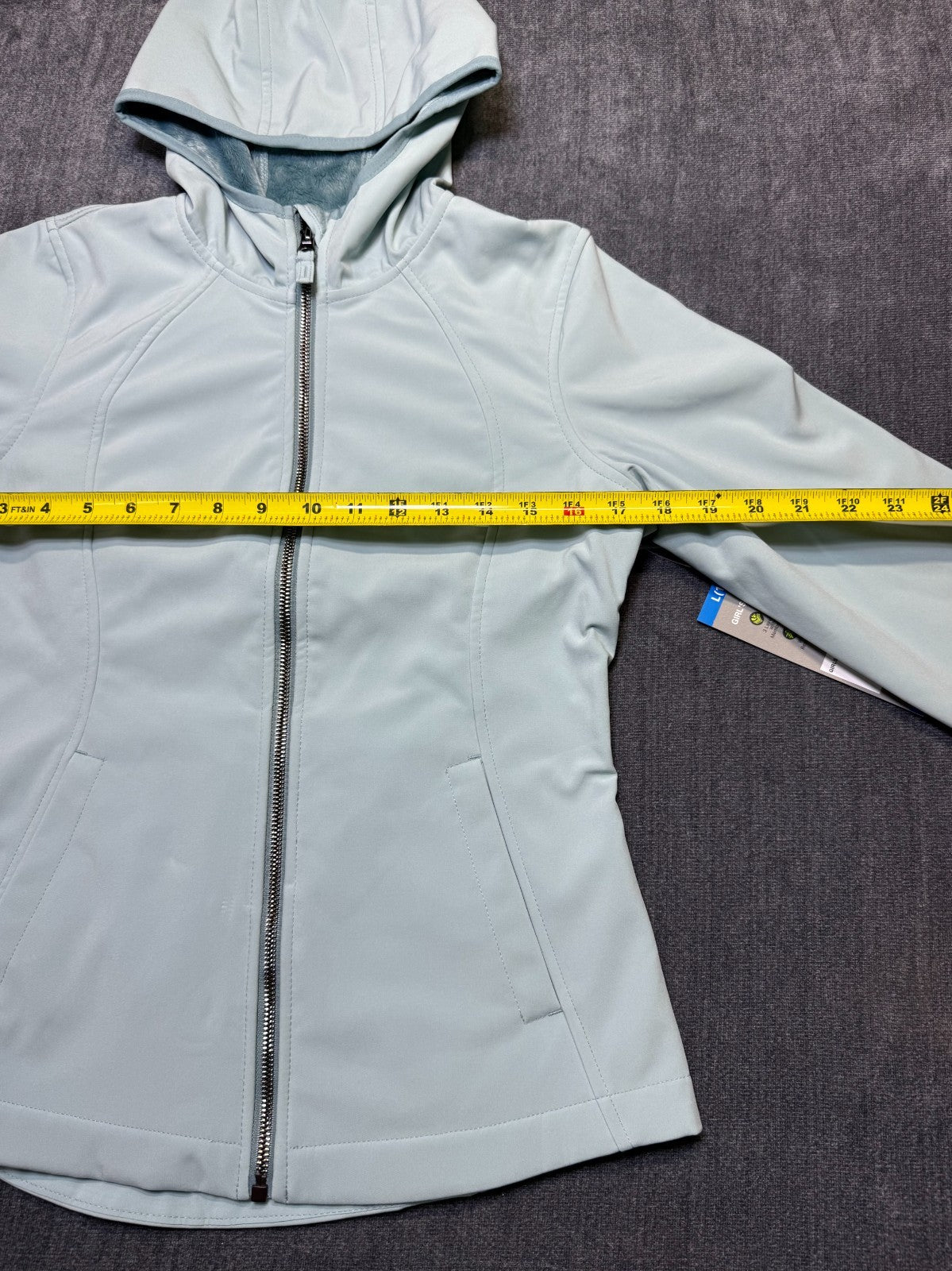 NWT Free Country Super Softshell Jacket Girls Large Misty Blue Full-Zip Gorpcore