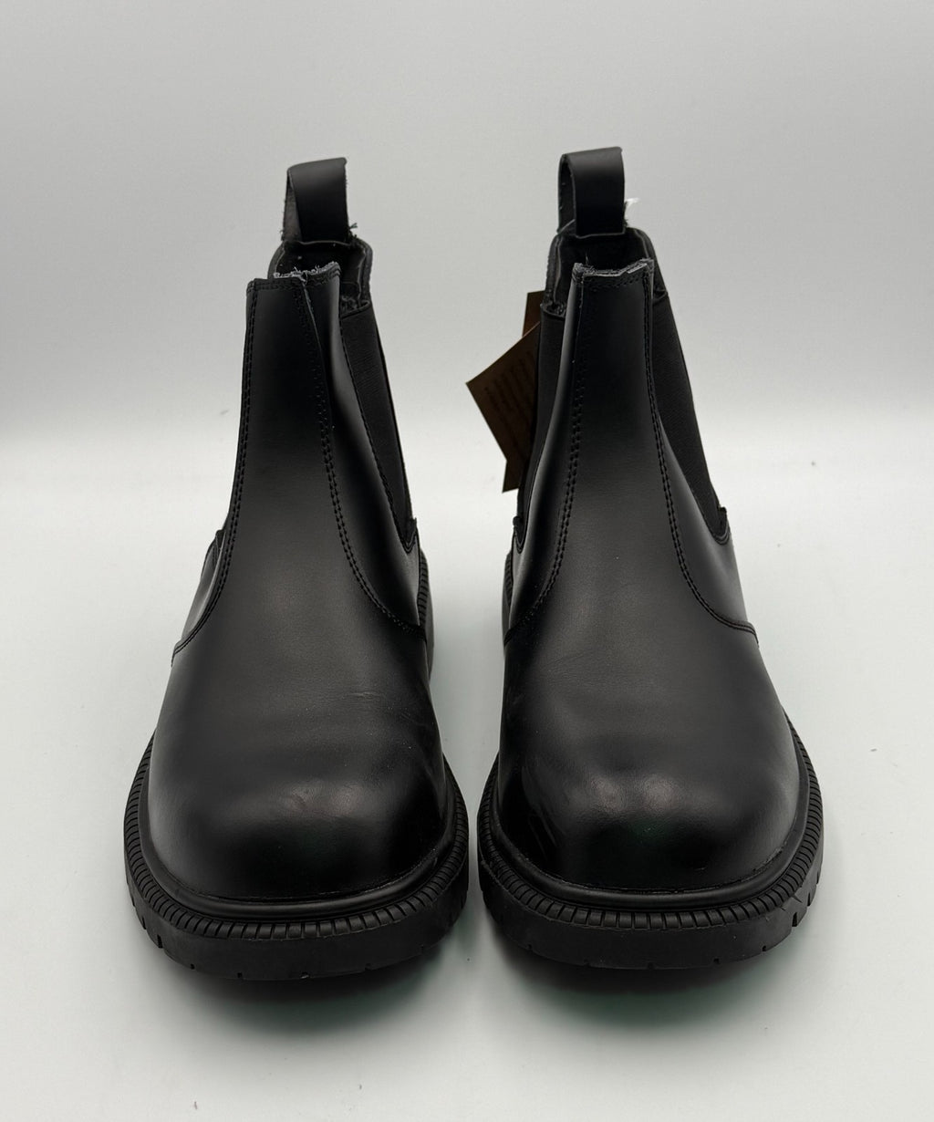 New Zervrton Steel-Toe Chelsea Work Boots Men's 9 Black Leather Pull-On Outdoor