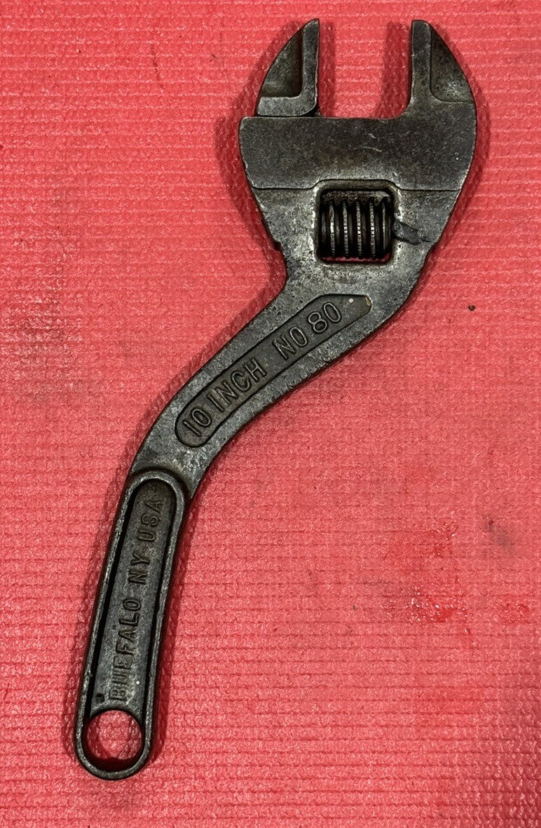 Vintage Westcott No. 80, 10 Inch S-Curved Adjustable Wrench Keystone Mfg Co. USA