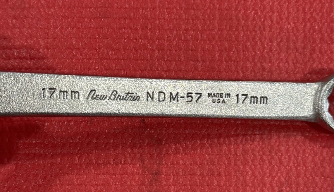 New Britain Tools NDM-57 USA 17mm Combination Wrench Forged Alloy Steel USA