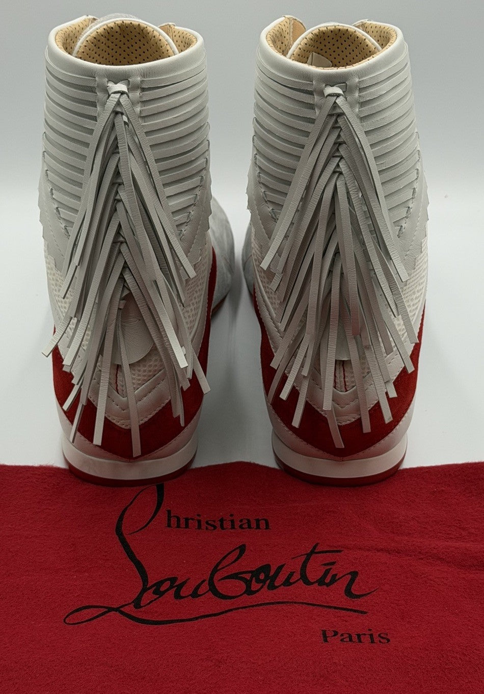 AUTHENTIC CHRISTIAN LOUBOUTIN Suede Knock-Out Boxing Sneakers (42.5 EU; 9.5 US)