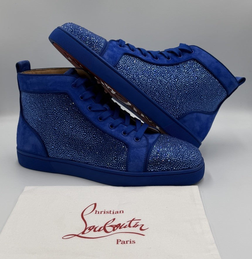 NEW Authentic Christian Louboutin Crystal Strass Sneakers Mens Size 44 EU; 11 US