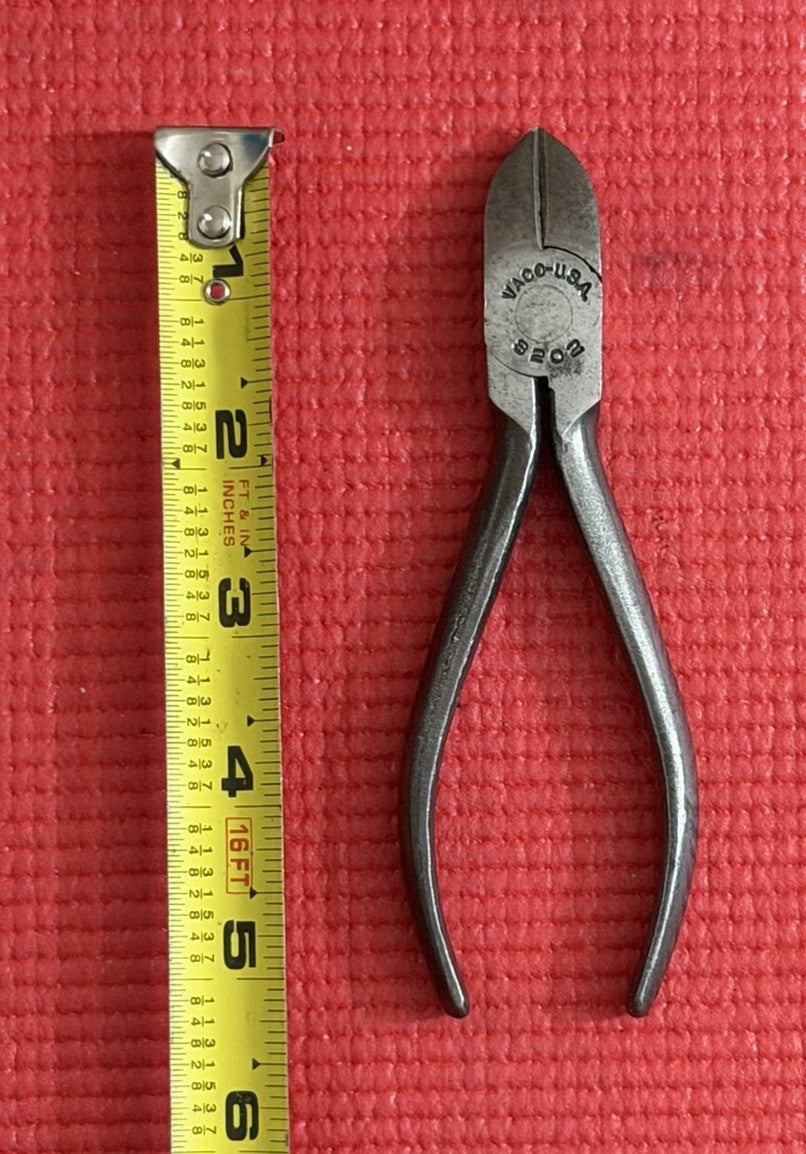 Vintage Vaco No. 8202 Diagonal Cutter Plier 5” Made in USA