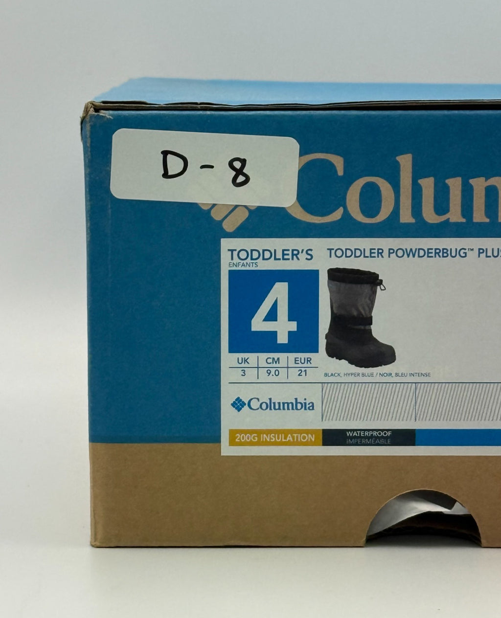 Columbia Powderbug Plus II Waterproof Snow Boots Toddler 4 Black Hook & Loop