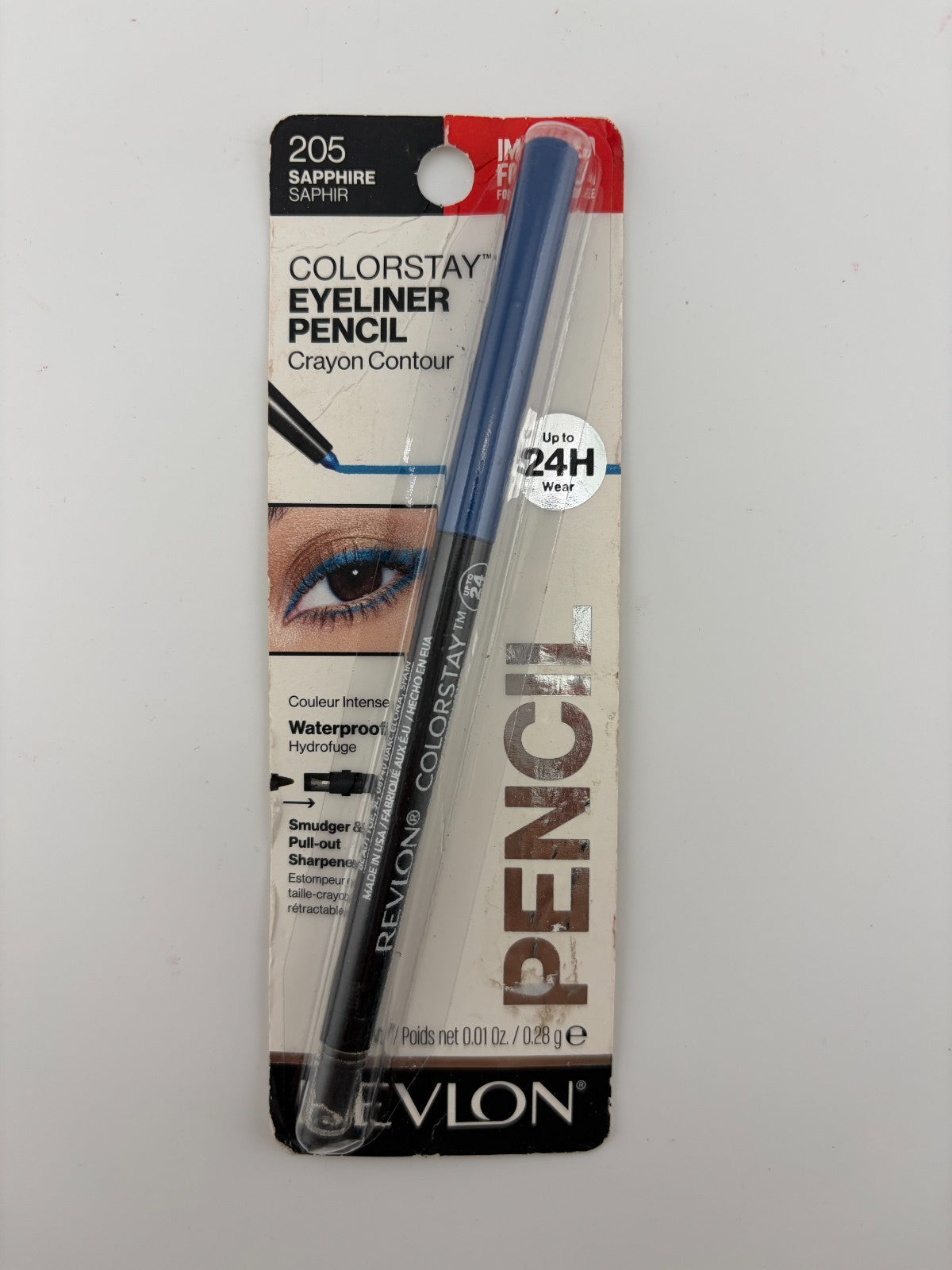 Revlon Colorstay 24HR Wear Built-in Sharpener Eyeliner Pencil #205 Sapphire Blue