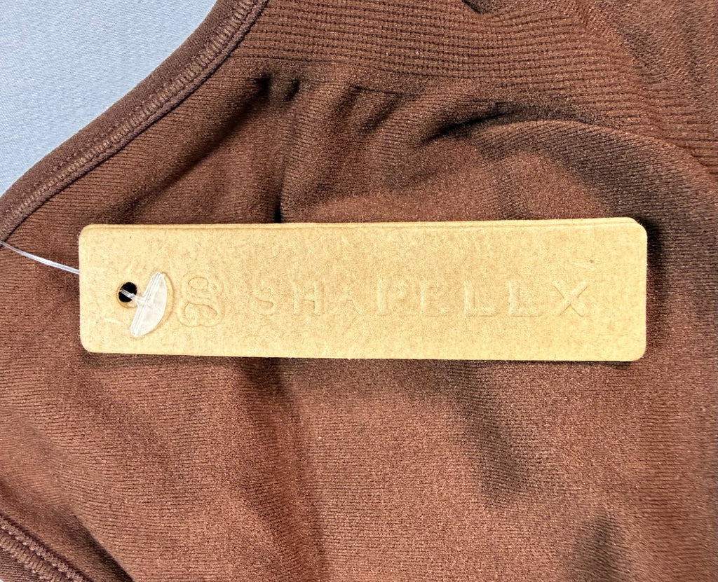 NWT SHAPELLX Thong Shaper Bodysuit Women's XL/XXL Brown Stretch Tummy Control