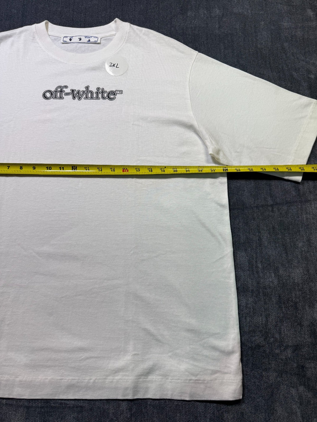 Off-White Logo T-Shirt Mens 2XL White Classic Pullover Short Sleeve Crew Neck