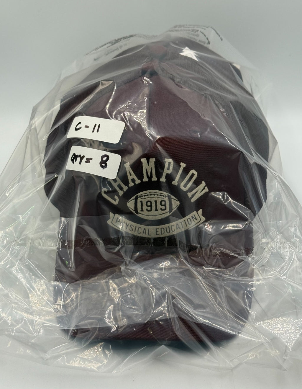 Champion 1919 Physical Education Football Trucker Hat Maroon Mesh Snapback Cap