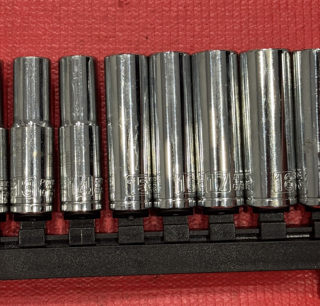 Pittsburgh Pro 67873, 10 PC CR-V Metric 6PT 1/2" Drive Deep Socket Set 10-19MM