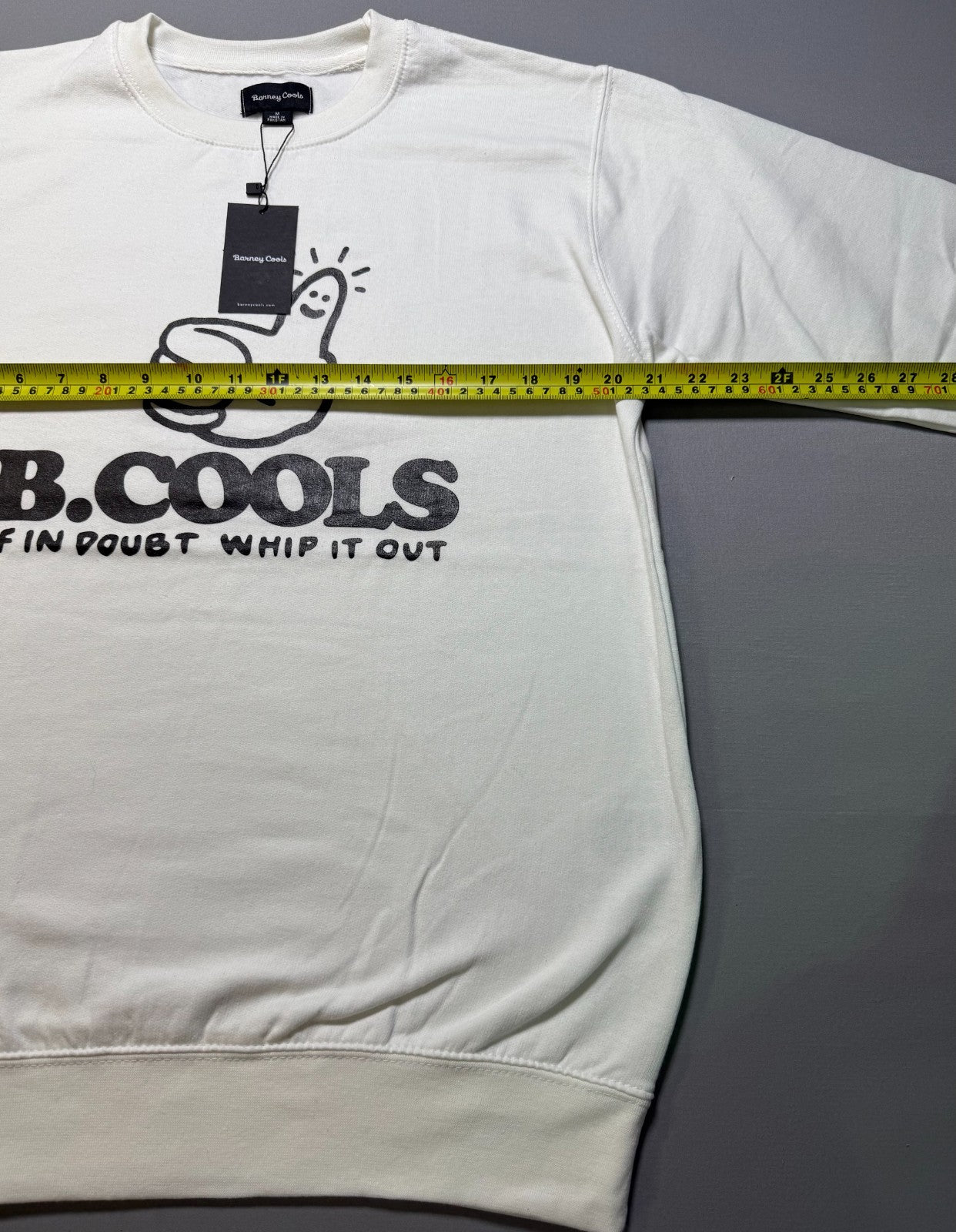 NWT B.Cools Barney If In Doubt Whip It Out Pullover Sweatshirt Men Medium White