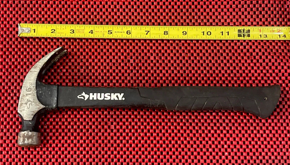 Husky 16 oz. Handle, Fiberglass Claw Hammer  Magnetic Nail Holder