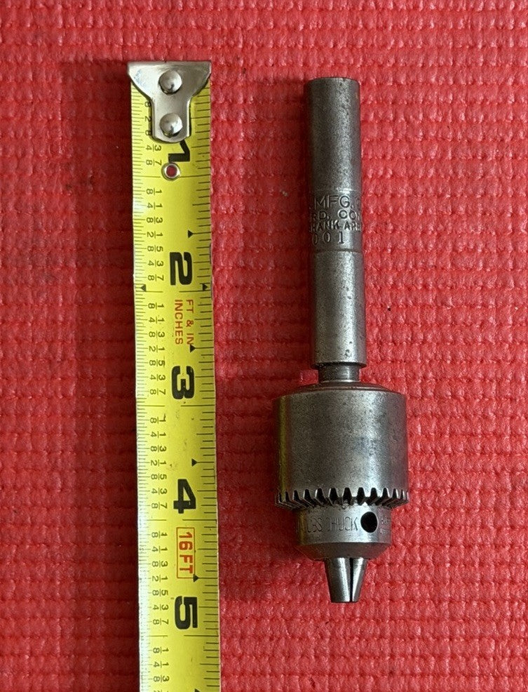Jacobs No.1A Drill Chuck CAP 0-1/4" Straight Shank Arbor A4001 Hartford Conn USA